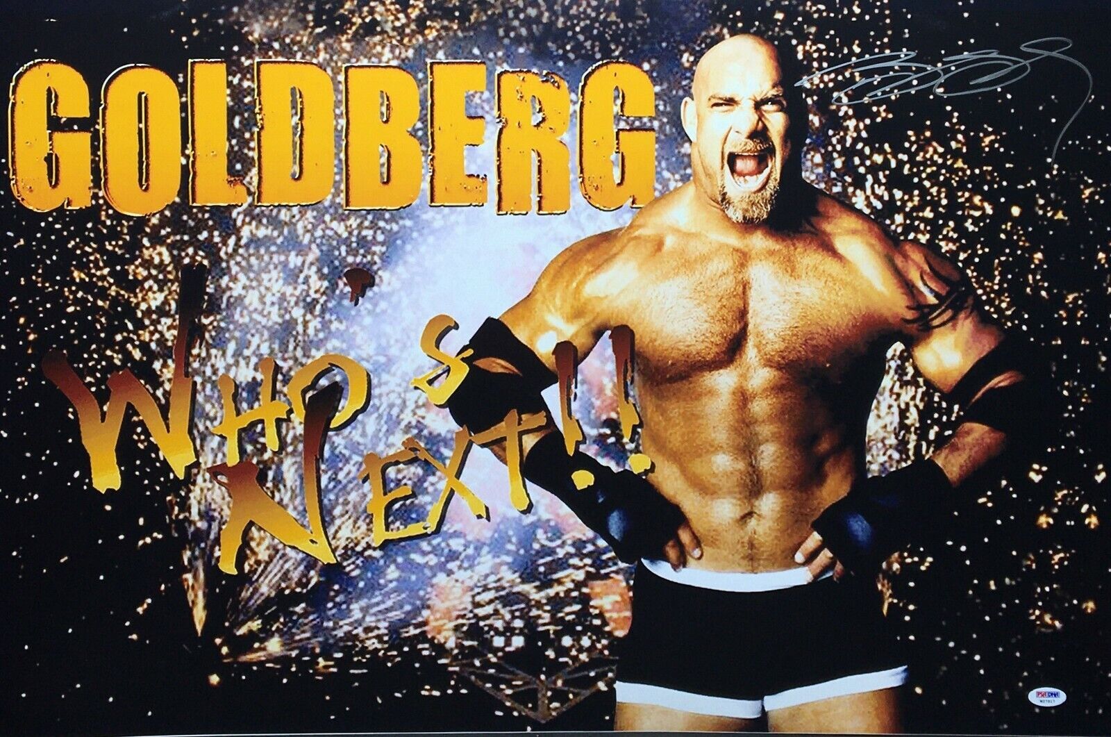 Bill Goldberg Signed Who's Next! 20x30 Photo Poster painting PSA W27517