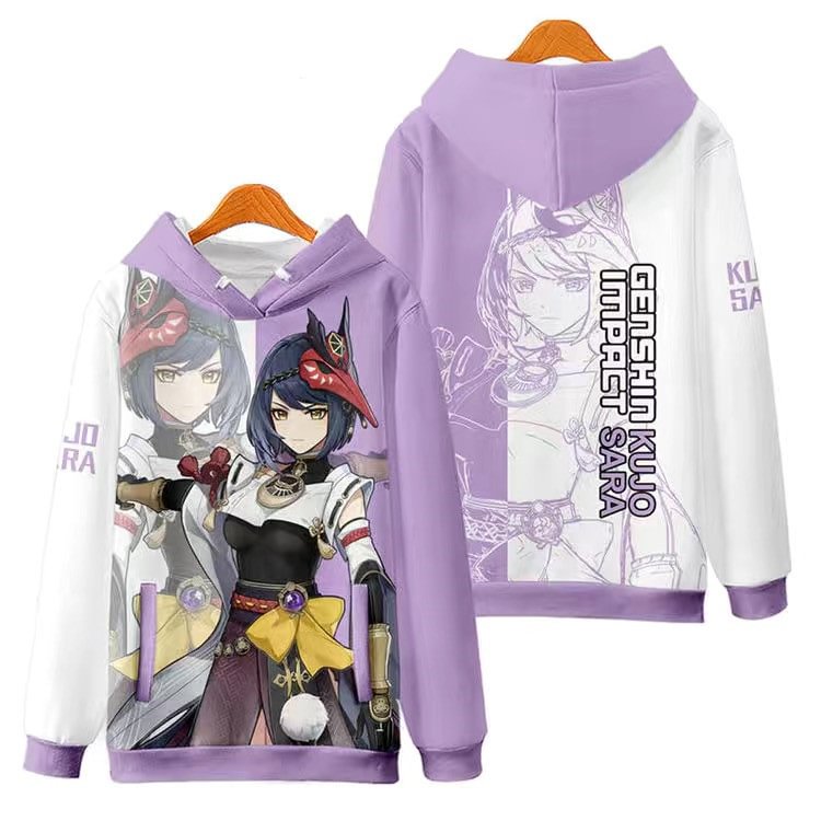 Genshin Impact Kujo Sara 3D Print All Character Hoodie weebmemes