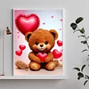 Diamond Painting-DIY Full Round Drill Flower Heart Bear