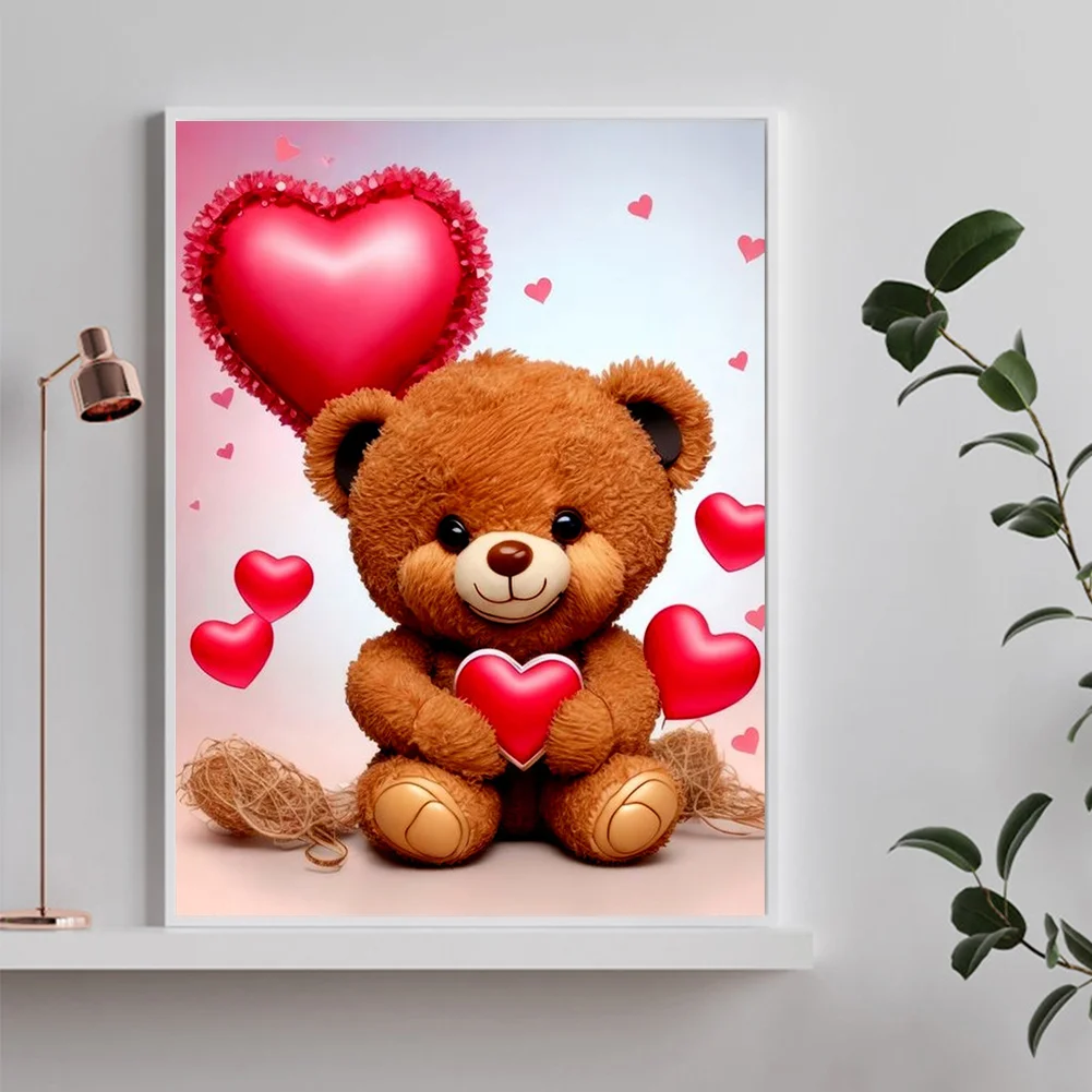 Diamond Painting - Full Round Drill - Love Bear(Canvas|30*40cm)