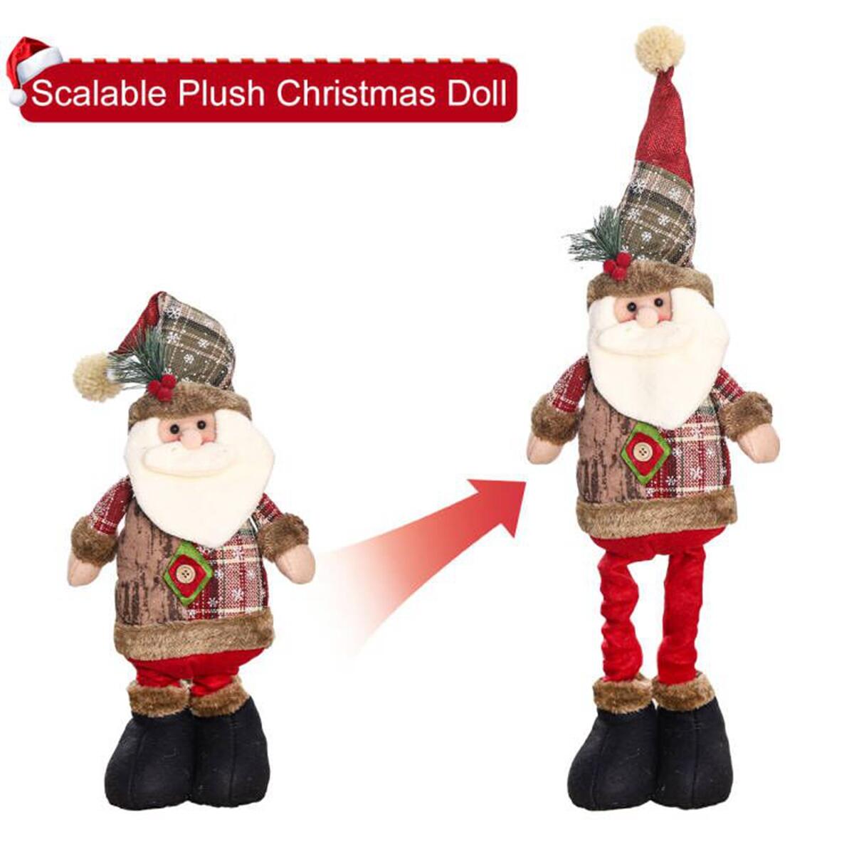 Tegooe Telescopic Plush Reindeer Christmas Decoration - Adjustable Height Holiday Doll