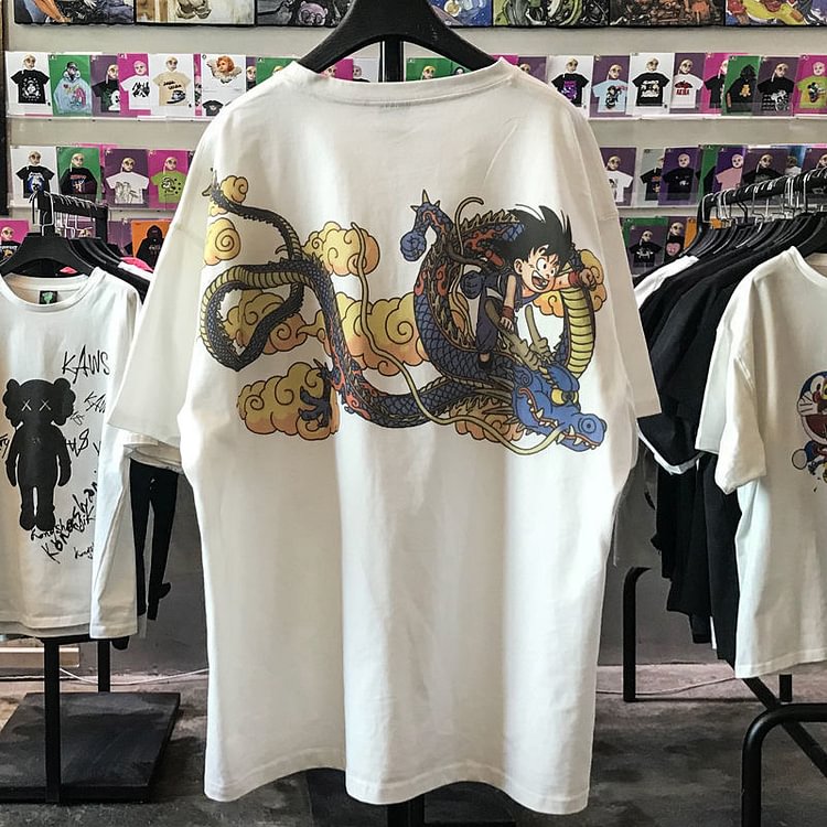 Pure Cotton Dragon Ball Shenron Anime Retro T-shirt weebmemes