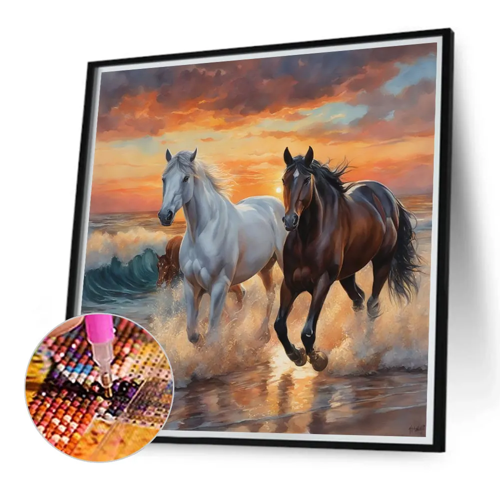 Diamond Painting - Full Round Drill - Horse(Canvas|40*40cm)