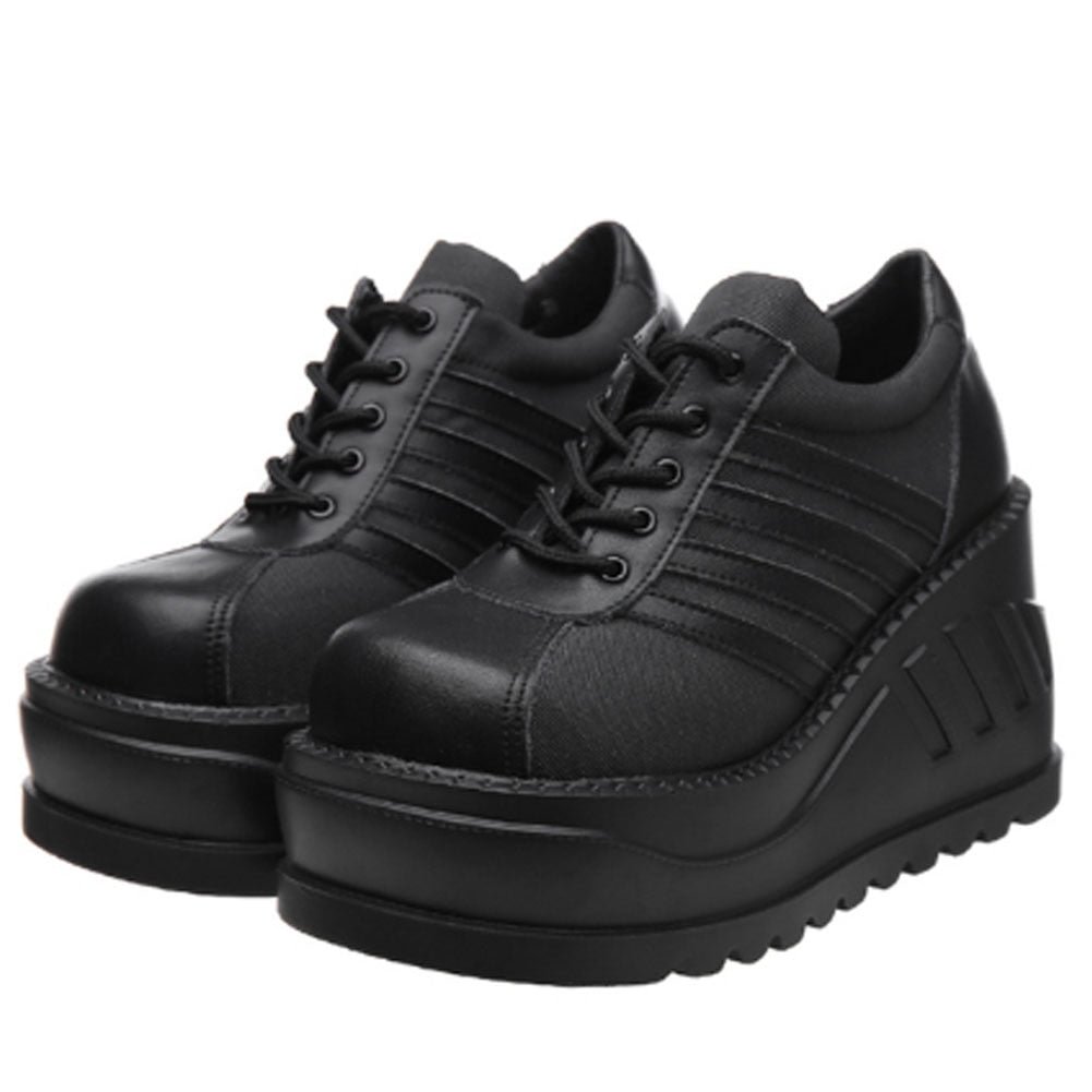 DoraTasia 2021 Brand New Punk Fashion Women's Sneakers Platform Wedges High Heels Pump For Women Gothic Street Women Shoes