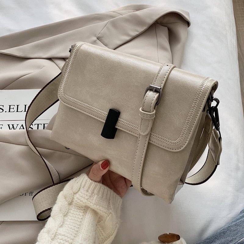 Small PU Leather Crossbody Bags For Women 2022 Classic Trend Broad strap Shoulder bags vintage Female Handbags Lady Hand Bag