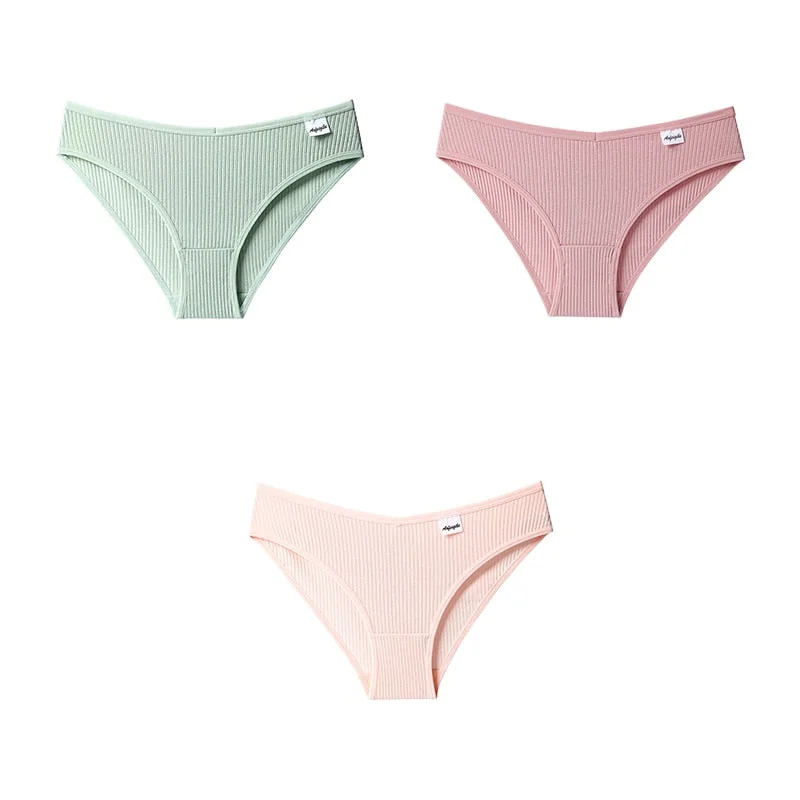 3pcs Women Panties Cotton Underwear For Woman Briefs Female Panties Cotton Lady Lingerie Intimates Women's Underwear BANNIROU