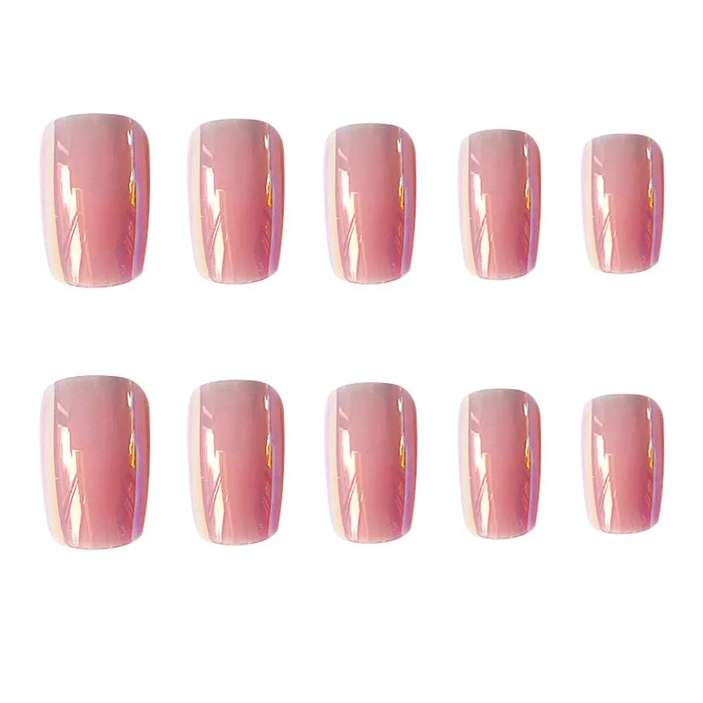 24PCS Fake Nails With Glue Rhinestones Long Detachable French Stick on Nails Coffin Flame Press on Nails Art DIY Manicure tips-Nail Inspo