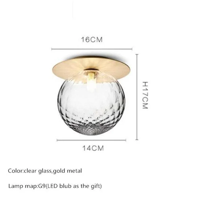 Europe LED Ceiling Lamp Color Glass Ball LED Blub Indoor Lighting Modern Bedroom Dining Room Shop Porch Decoration Light Fixture