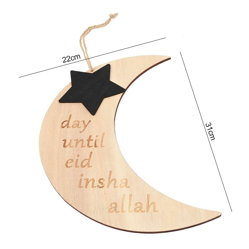 Wooden EID Mubarak Decoration Ramadan Mubarak Ornaments Islamic Muslim Pendant Eid Al Adha Party Supplies Ramadan Kareem Gifts