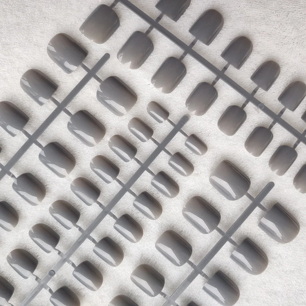 4 Sets/lot Mixed Colors False Nail Tips Short Full Cover Square Fake Nails Comfortable Multicolor Press On Nails Nail DIY-Nail Inspo