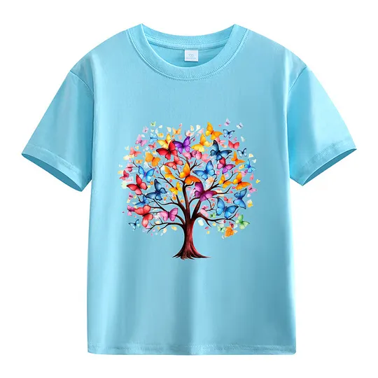 【2Y-13Y】Colorful Butterfly Tree Of Life Kids' T-Shirt