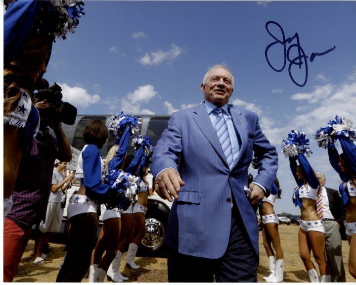 JERRY JONES signed autographed NFL DALLAS COWBOYS CHEERLEADERS Photo Poster painting