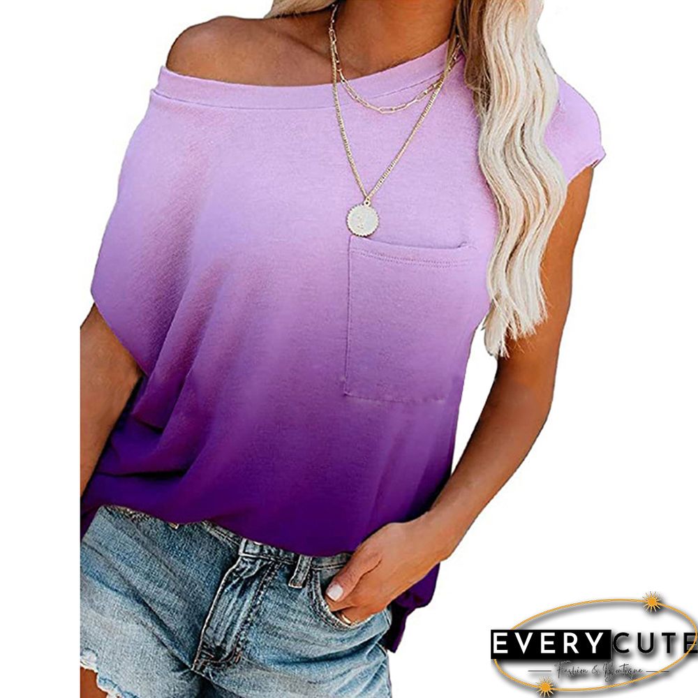 Purple Gradient Pocket T-shirt
