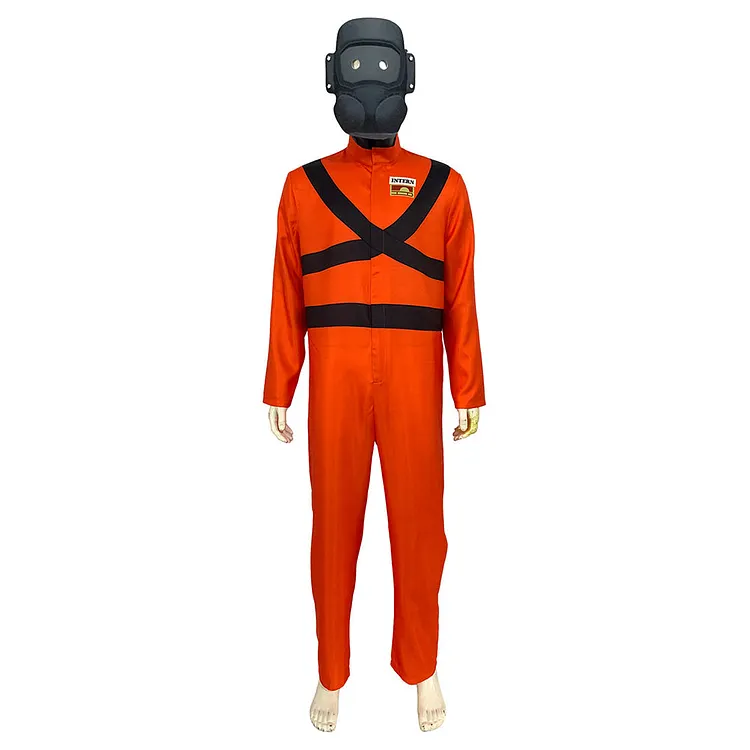 Lethal Company Orange Protective Jumpsuit Hazard Suit Outfits Cosplay Costume Halloween Carnival Suit