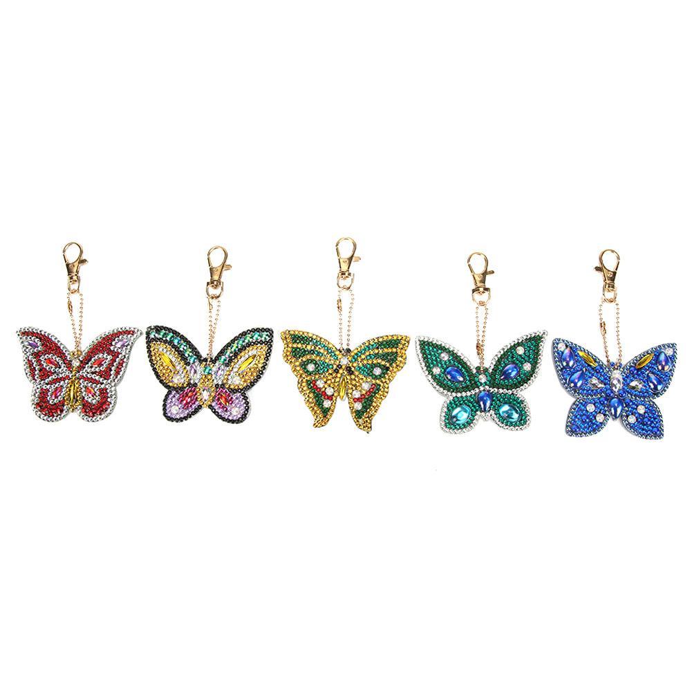 

5pcs Butterfly-DIY Creative Diamond Keychain, 501 Original