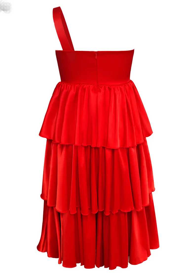 red cinched waist dress Pink Lily Genevieve Red Dress