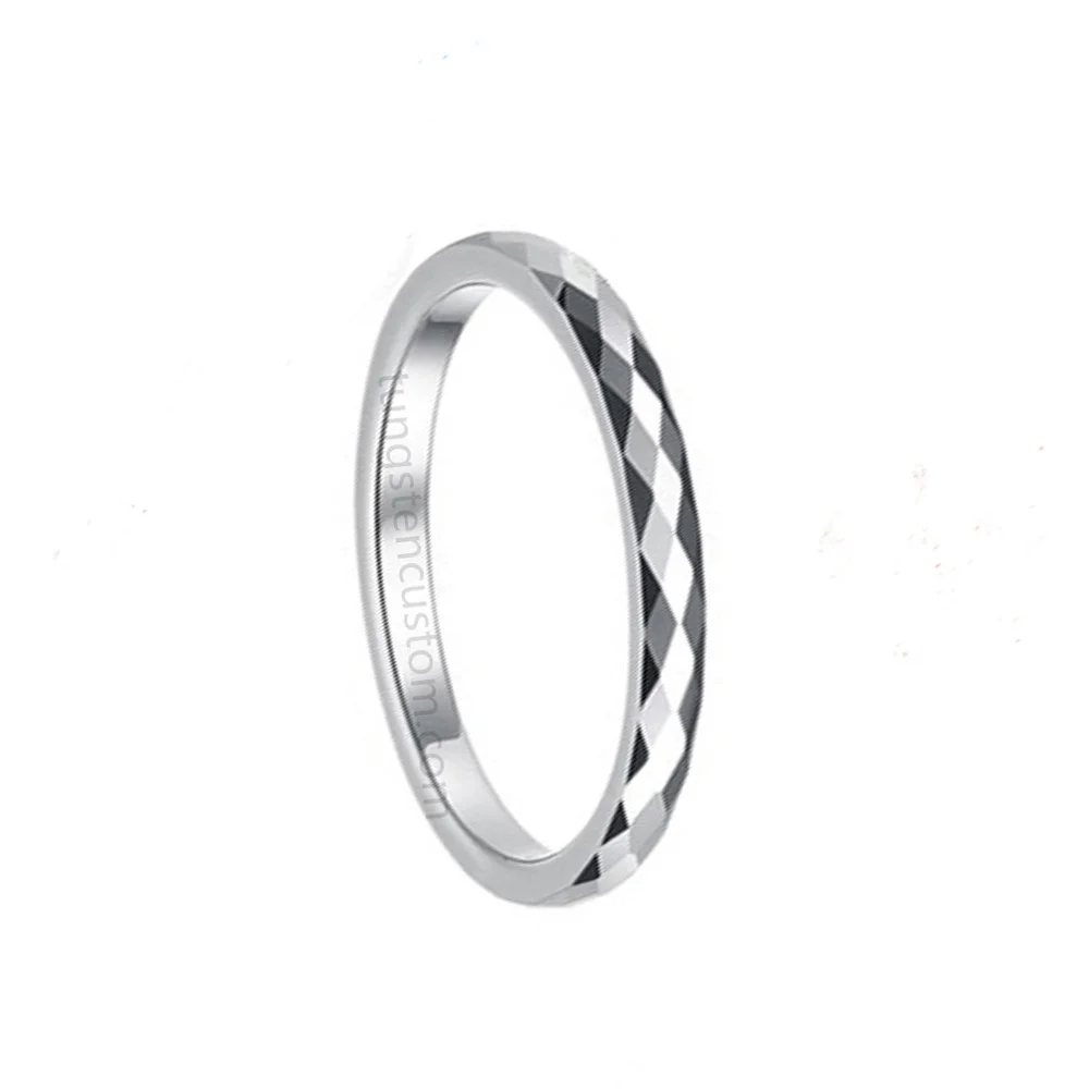 2MM 3MM 4MM 6MM Couples Jewelry Multi-faceted Tungsten Carbide Wedding Rings