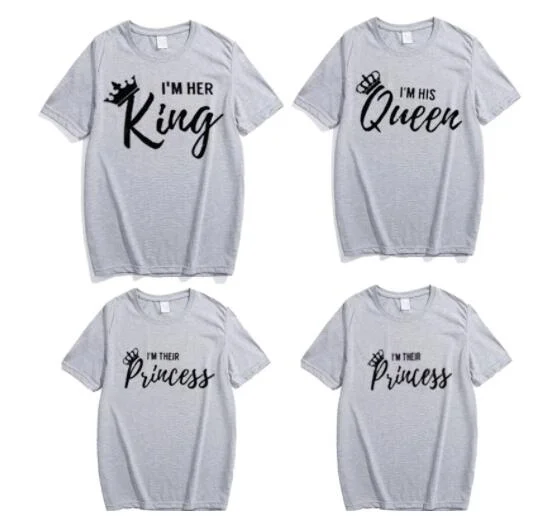 Family Matching Outfits Summer Father King Mother Queen Daughter Princess Son Prince Clothes Cotton T-shirt Fashion Family Look