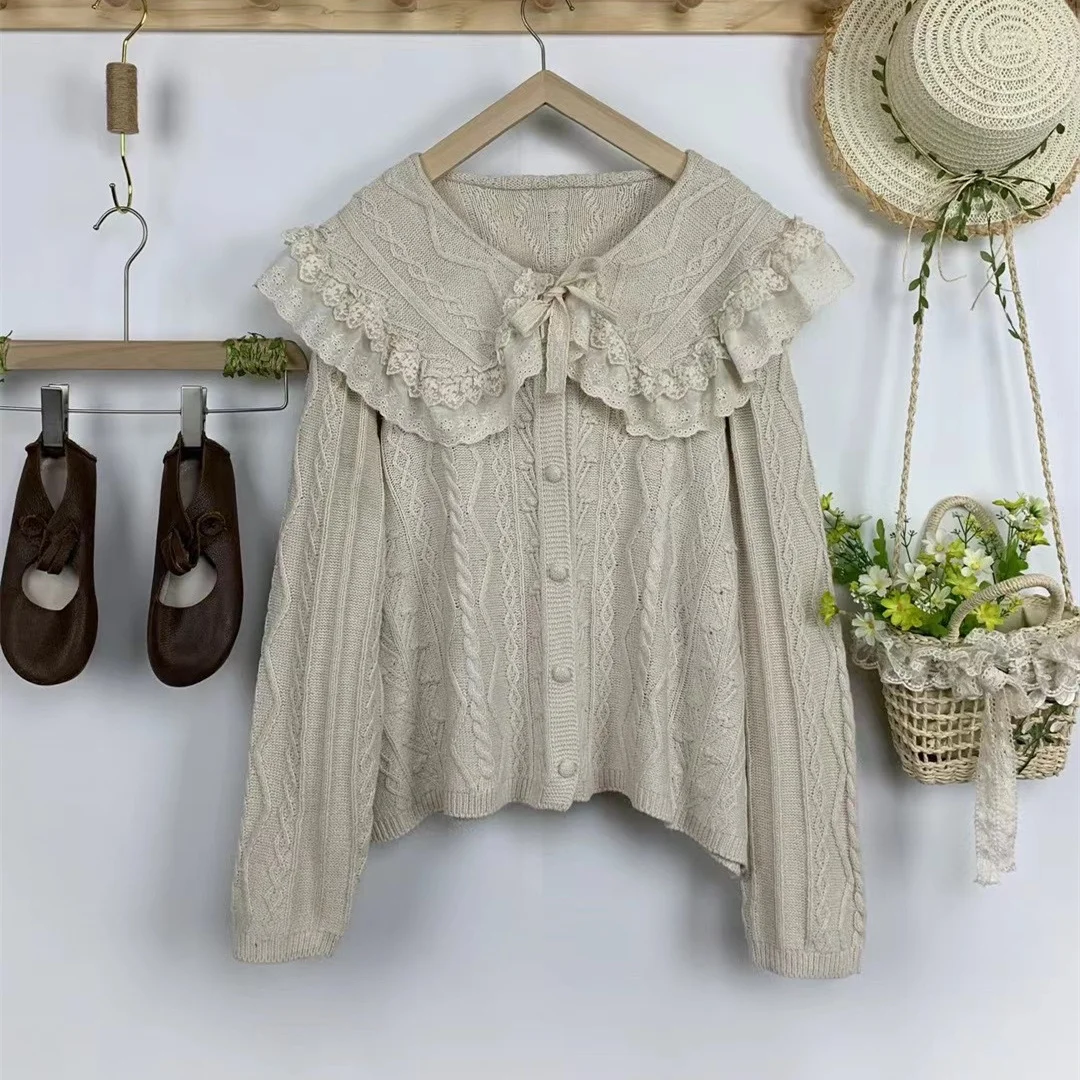 Chicfifth Sweater Women Winter Long Sleeve High Quality Autumn Vintage Top Knitted Cardigan