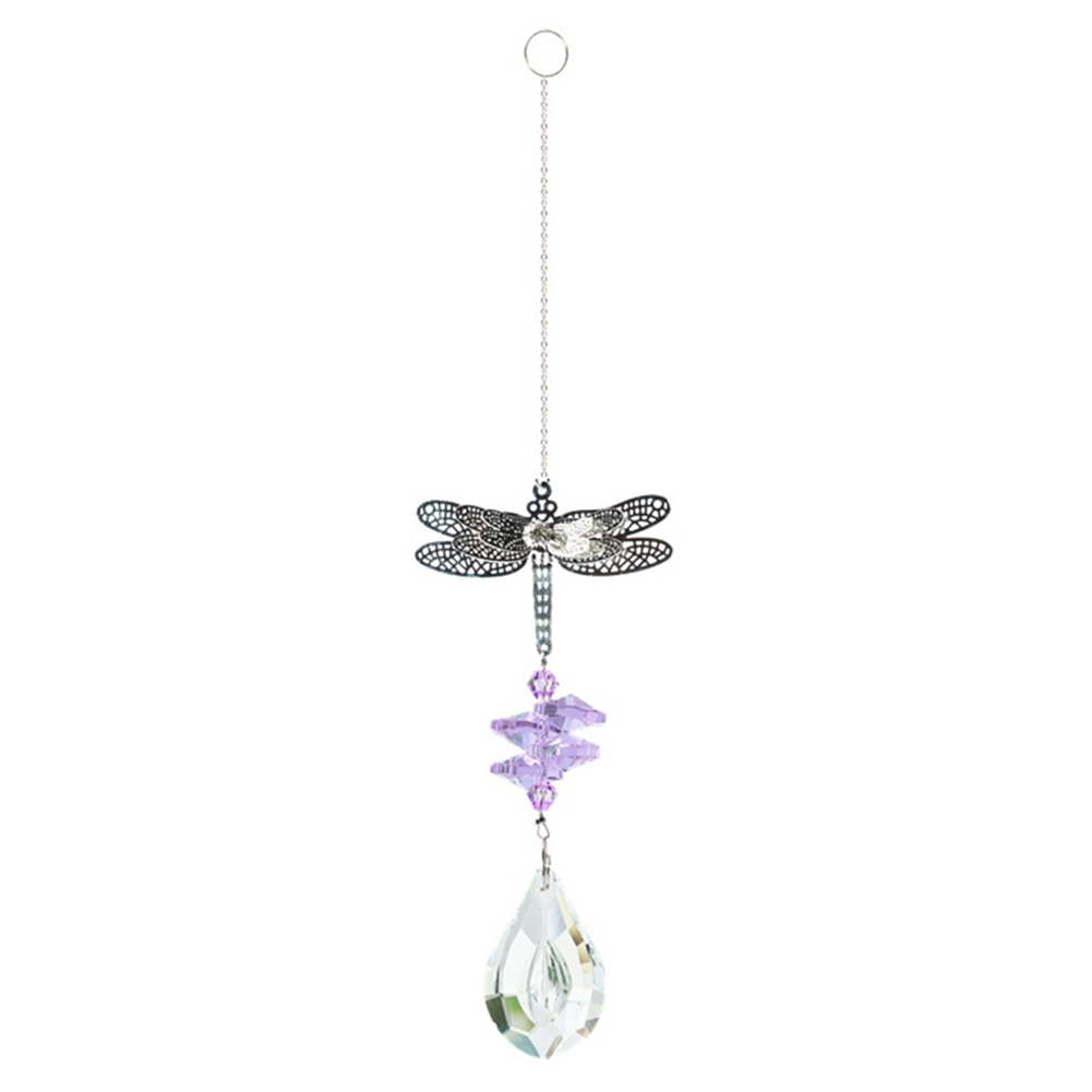 Dragonfly Window Hanging Ornament Crystal Wind Chime Pendant Rainbow Maker