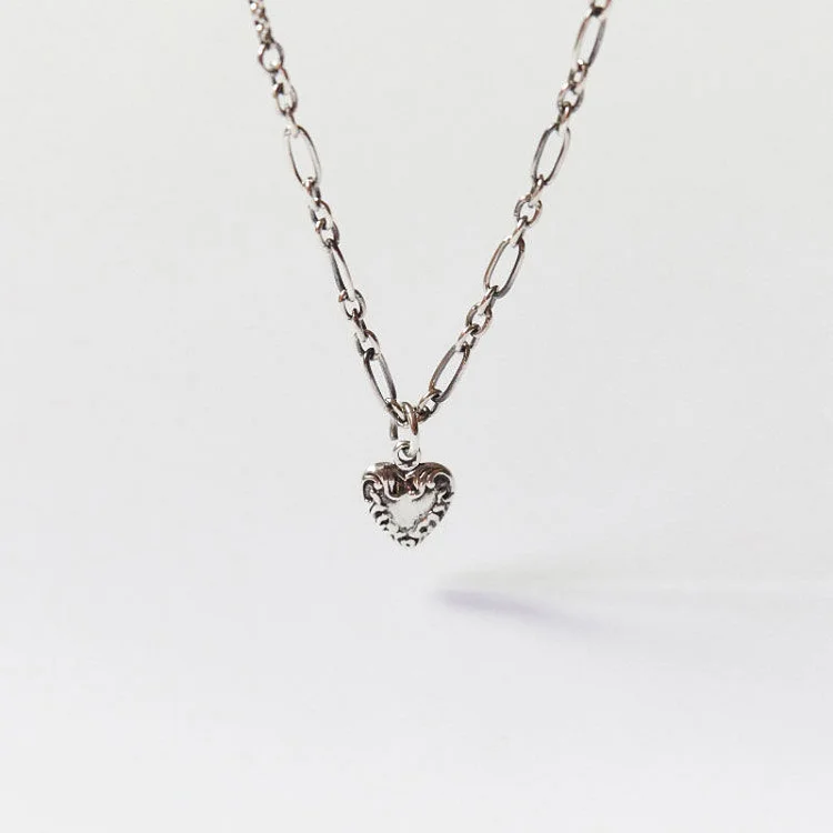 BTS JIN Silver Heart Wave Necklace