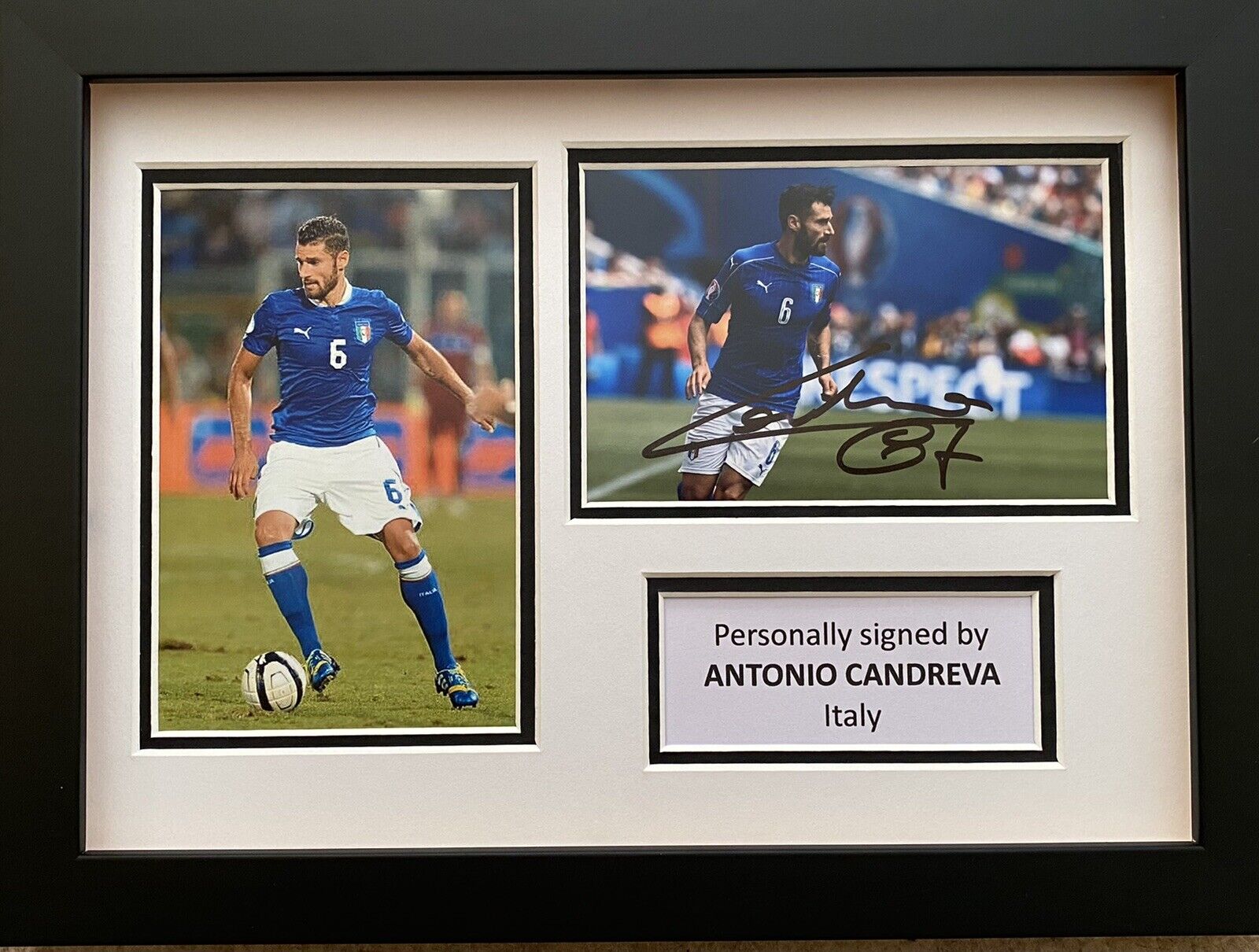 Antonio Candreva Hand Signed Italy Photo Poster painting In A4 Frame Display