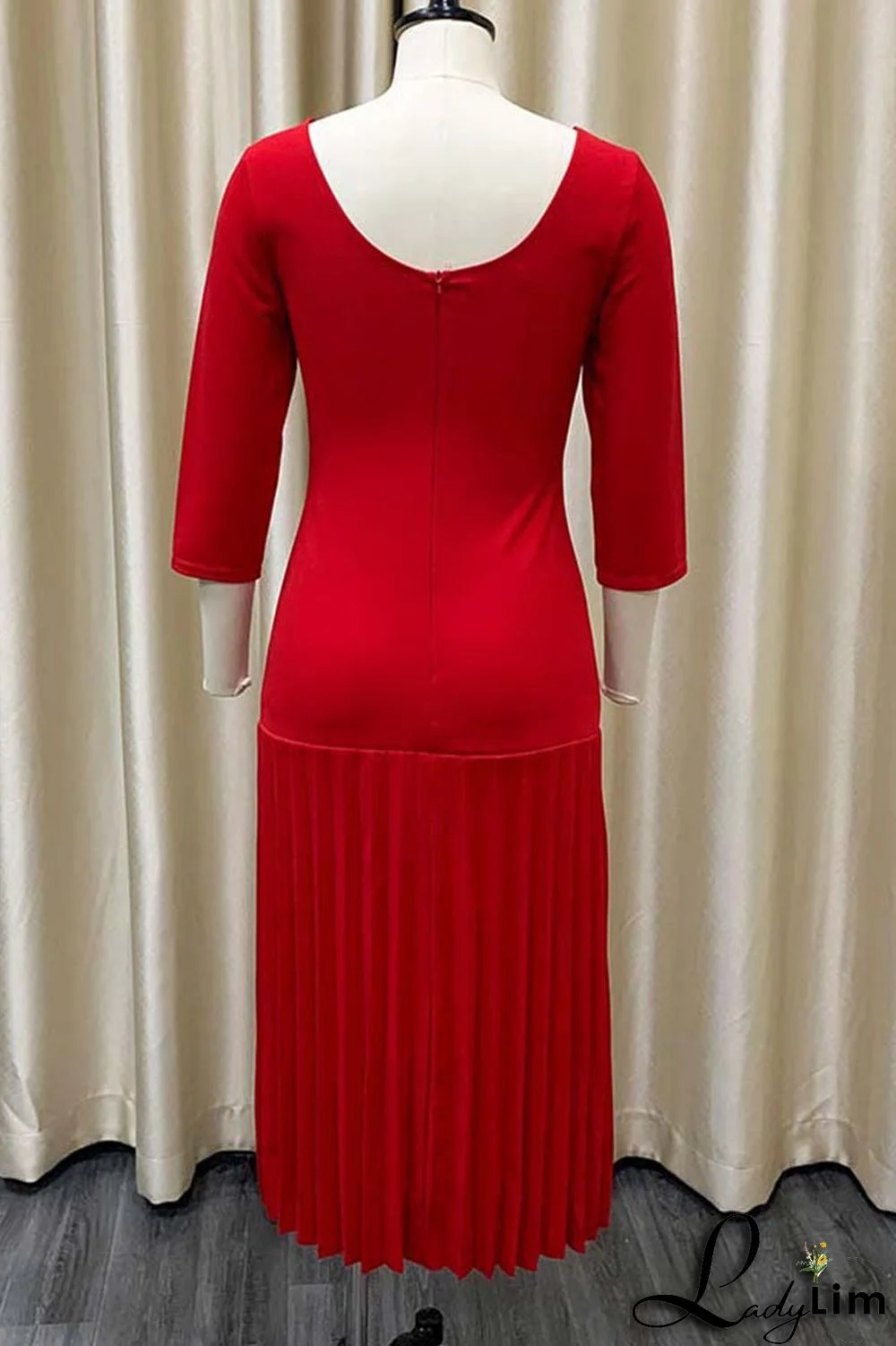 Purple Elegant Solid Patchwork Fold Square Collar Straight Dresses