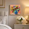 DIY Pre-Framed Flower Vase Button Art Canvas Kit