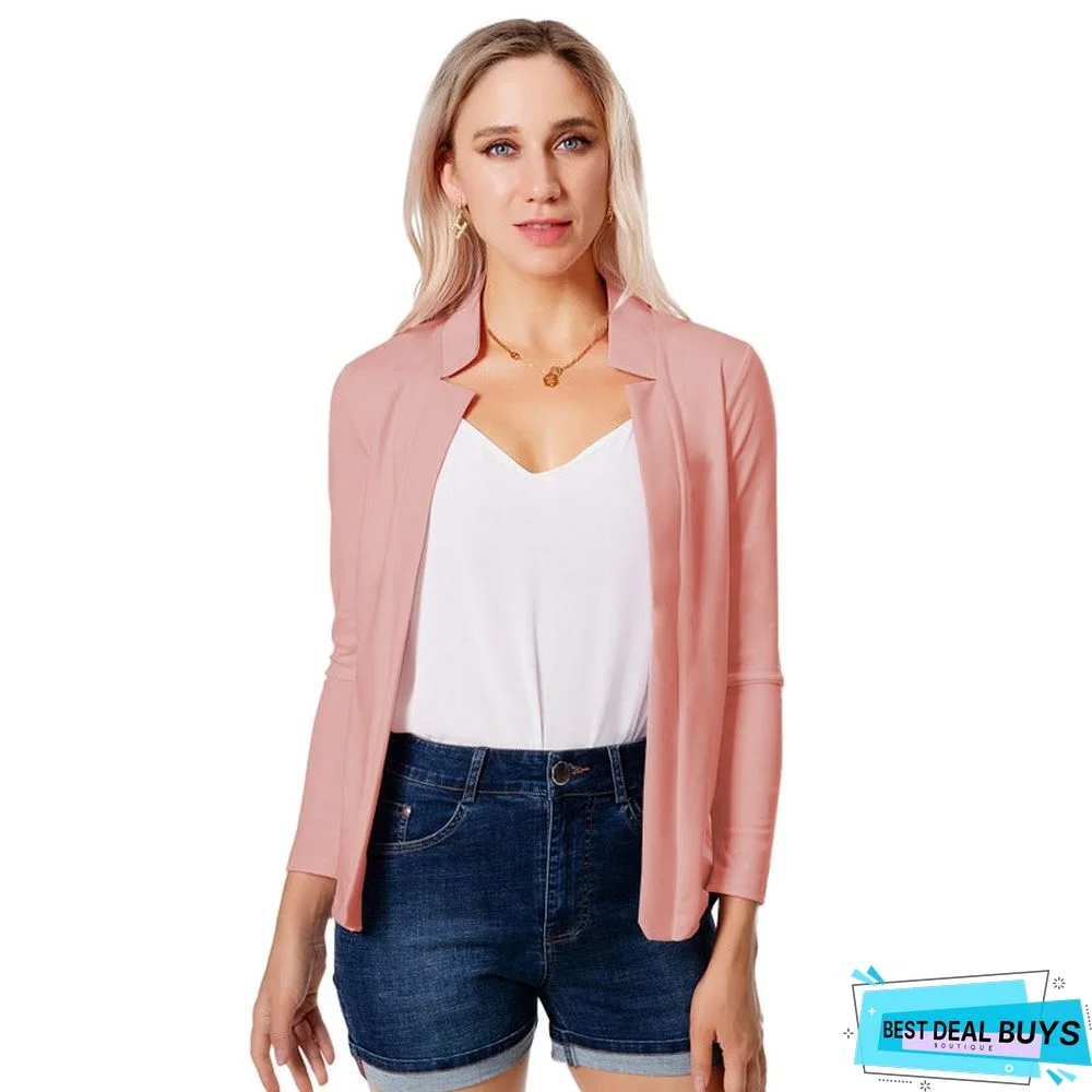 Solid Color Slim Suit All-Around Suit Jacket