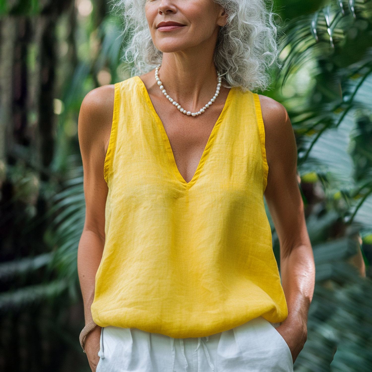 Women's Linen Vest Comfortable Breathable Holiday Cotton And Linen Vest Home Daily Basic Sleeveless Top