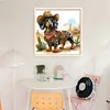 Cowboy Dachshund-11CT Stamped Cross Stitch 40*40cm/15.75*15.75in tapestrymarket