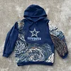 Cowboys Spliced Print Long Sleeve Hoodies
