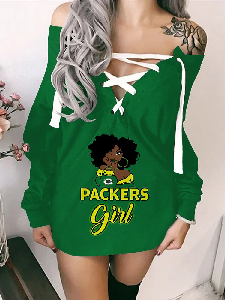 Green Bay Packers Girl Limited Edition Lace-up Sweatshirt