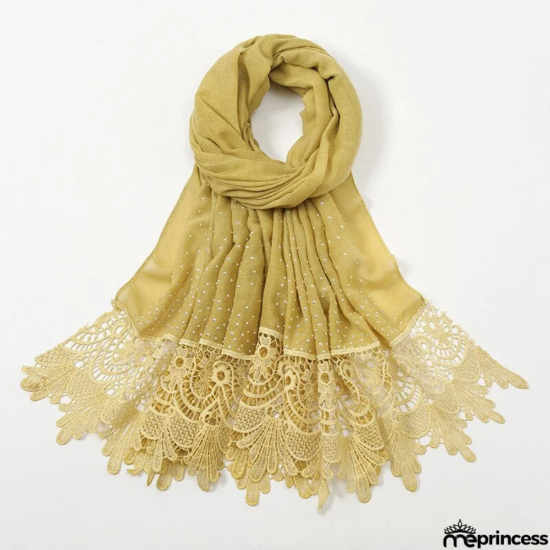 Women's Arabian Polyester Headwear Rhinestone Elegant Hijabs