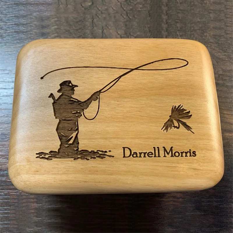 Father's Day HOT SALE-Engraved Fly Fishing Box for fishing lover