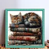 Cat-Partial 11CT Stamped Cross Stitch Bead Embroidery 36*36cm/14.17*14.17in tapestrymarket