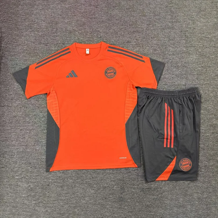 25/26 Bayern Munich orange short-sleeved training suit Kids set