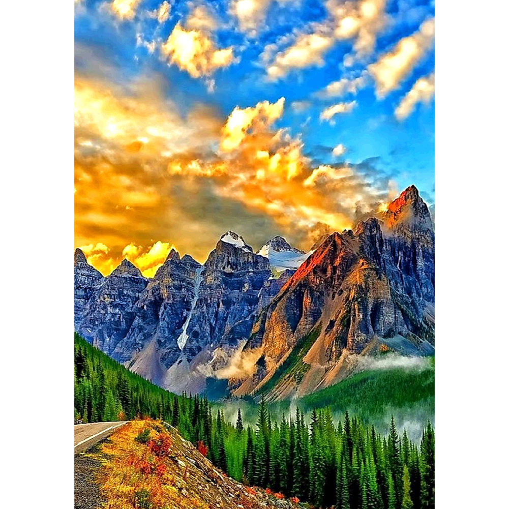 

30*40CM - Round Drill Diamond Painting - Mountain Sunrise, 501 Original