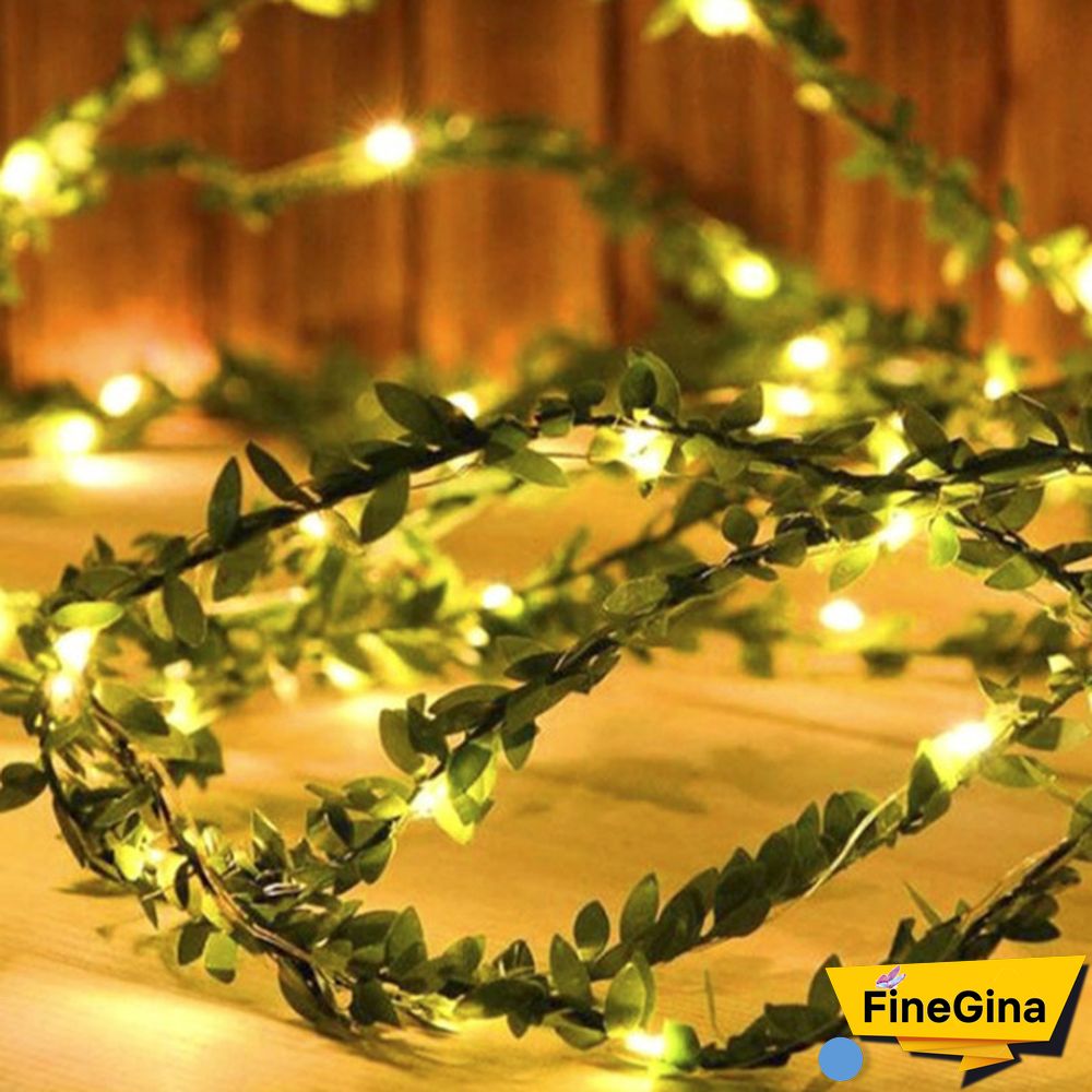 Christmas Lights Tiny Leaves Garland Fairy Light Led Copper Wire Battery String Lights For Wedding Forest Table Christmas Home