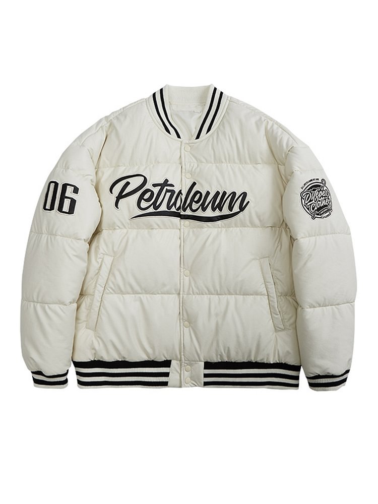 The Supermade Street Retro Warm PU Embroidered Down Jacket -1139