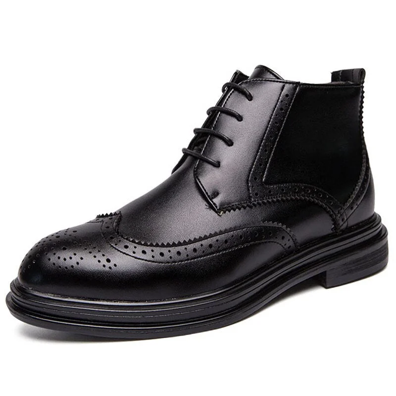 Luxurious Men Boots Brand New Men Ankle Boots Quality Leather Men's Dress Shoes Lace-UP Oxford Formal Shoes Wedding Shoes 38-46
