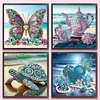 (US Only)4Pcs 30x30cm Beach 5D DIY Special Shape Crystal Partial Diamond Painting Kit