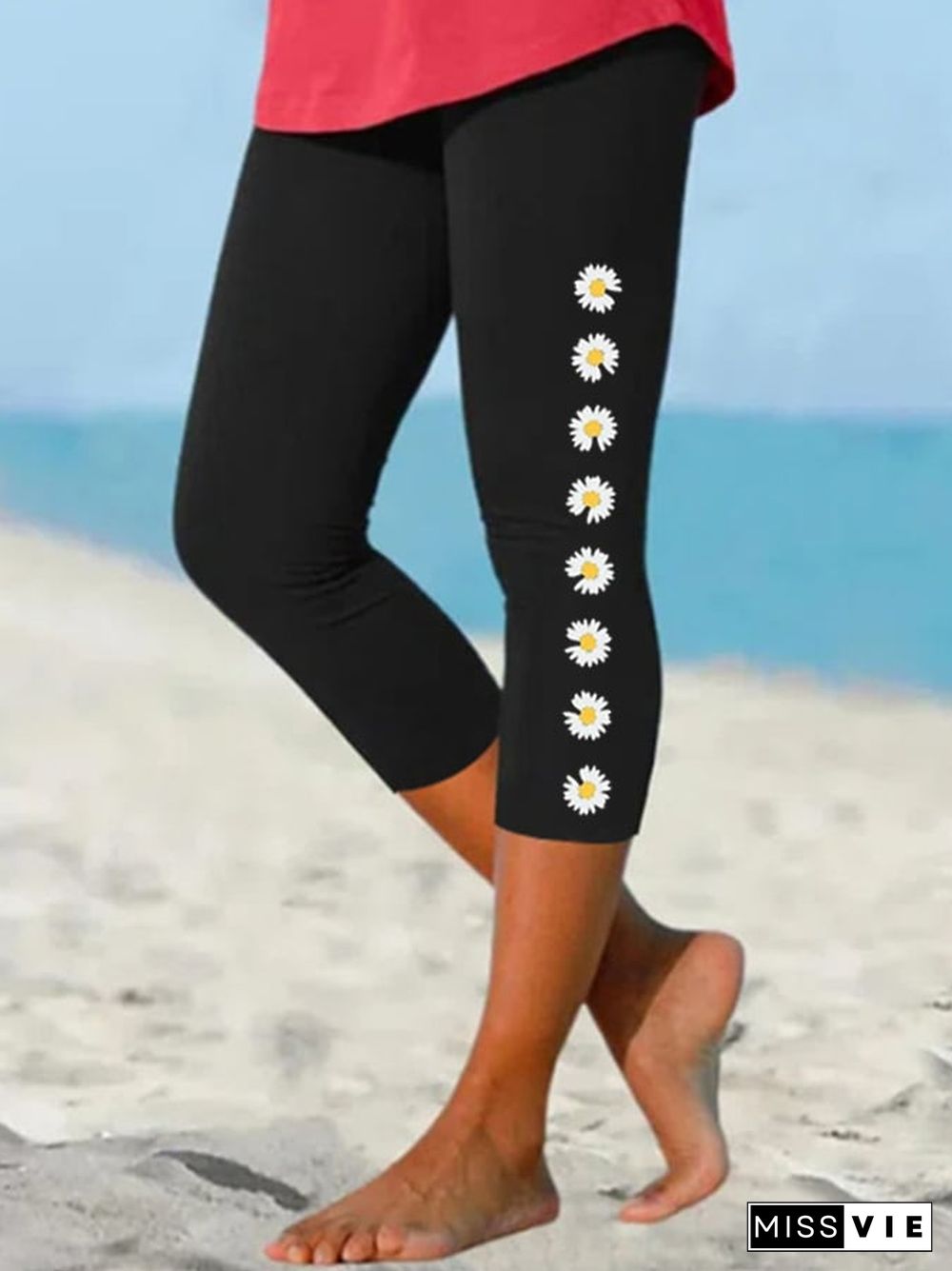 Ladies Daisy Print Leggings