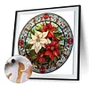Red Flowers Glass Painting-Paint by Numbers Acrylic Painting 40*40CM