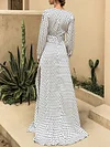 Polka Dot Split-Side Long Sleeves Maxi Dresses
