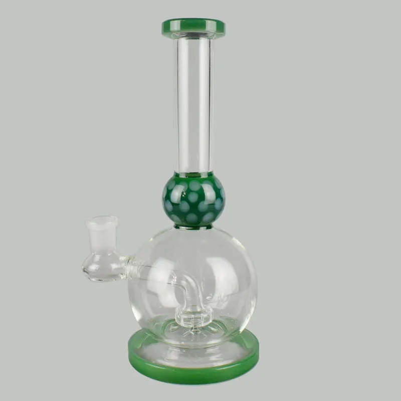 Spherical Small Glass Smoking Hookah Green Color