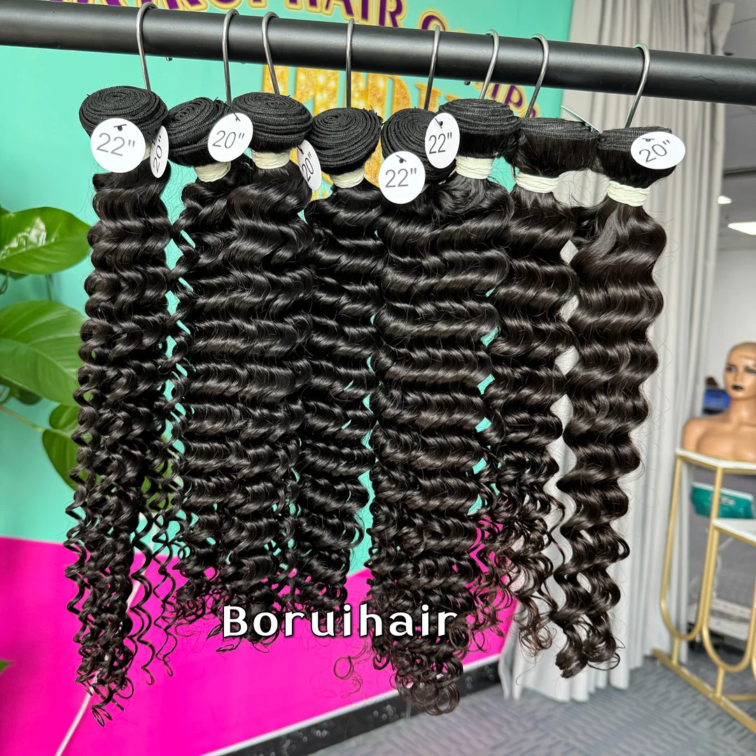 4PCS Deep Wave Top Raw Hair Bundles 100% human hair