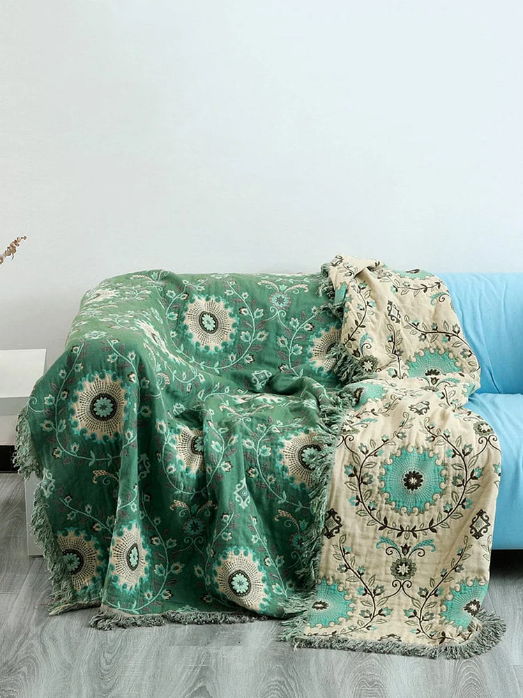 Four Layers Cotton Queen Blanket 100% cotton bedcover Sofa Blanket