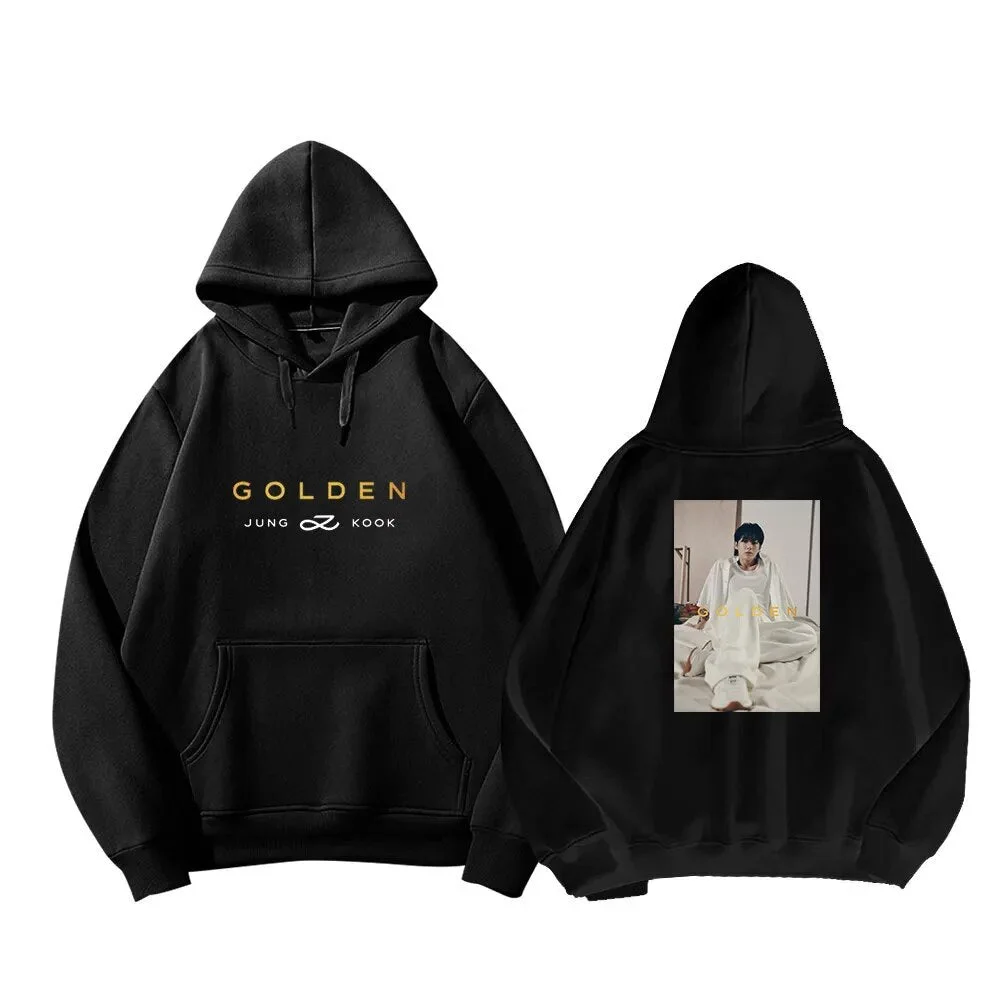 BTS Jungkook Golden Photo Print Hoodie