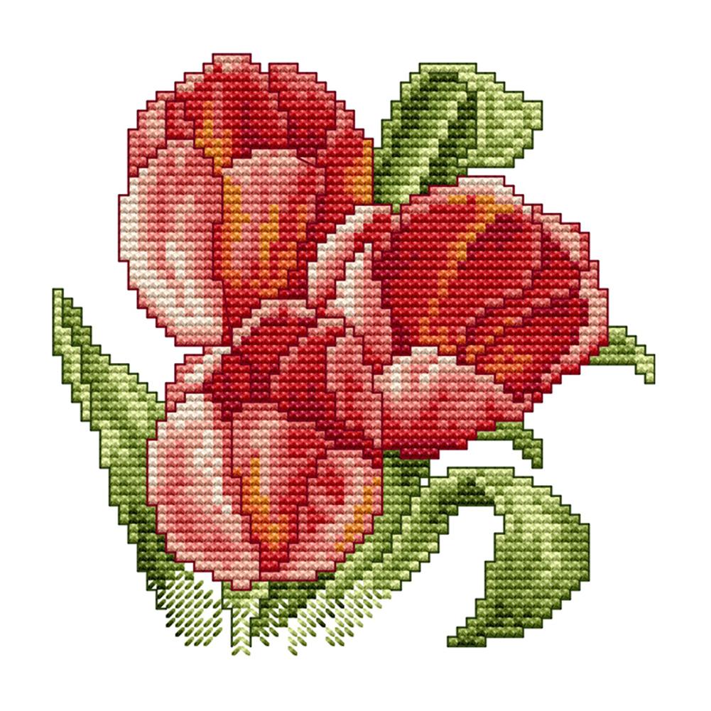 

Flower Of Happiness - 14CT Stamped Cross Stitch - 17*17cm, 501 Original